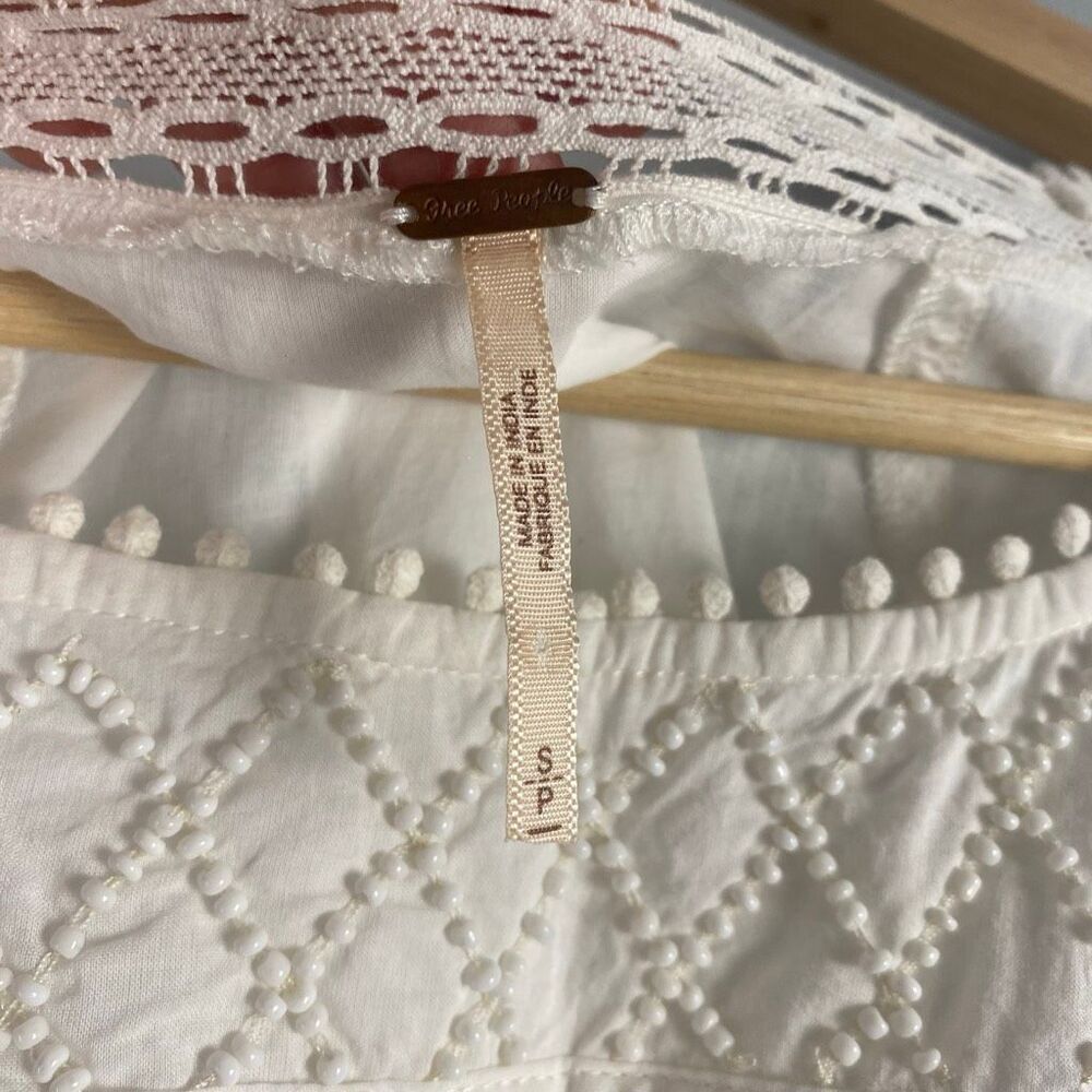 Free People 100% Cotton Embroidered Lace Peasant Blouse - Picture 4 of 9